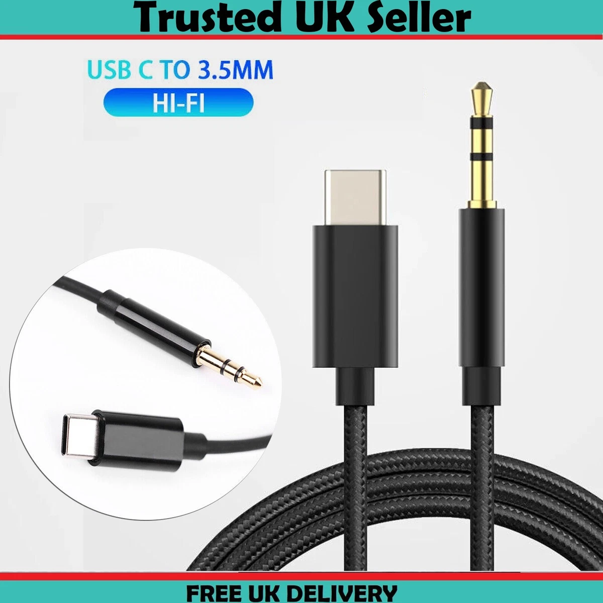 Aux Cable for iPhone 15/Pro/Max/Plus - USB-C to 3.5mm Audio Cord Car Stereo  Aux-in Adapter Speaker Jack Wire Braided TYPE-C for iPhone 15/Pro/Max/Plus  