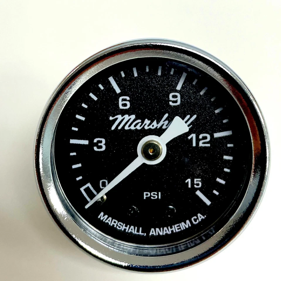 Marshall Gauge 0-15 psi Fuel Pressure Oil Pressure Gauge Black 1.5" Diameter - Image 2 of 4