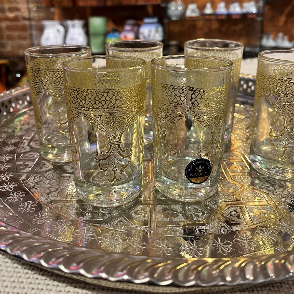 Moroccan Tea Glasses Gold
