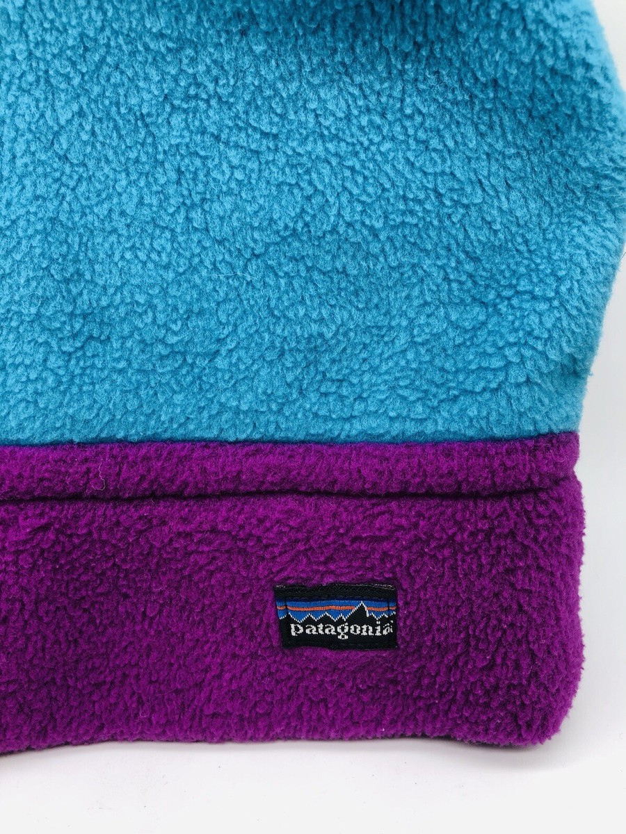 Patagonia Warm Fleece 90's Beanie Purple & Blue | eBay
