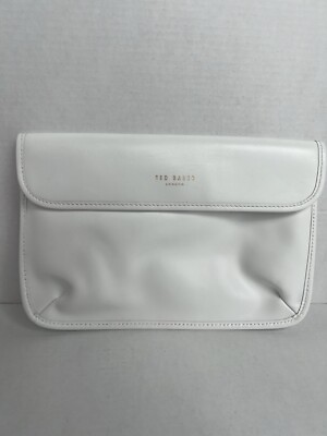 Ted Baker London White Clutch Envelope Pouch Vintage Magnetic