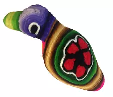 Vintage Huichol Yarn String Bird Figure 4" Avian Colorful Mexican Folk Art New!