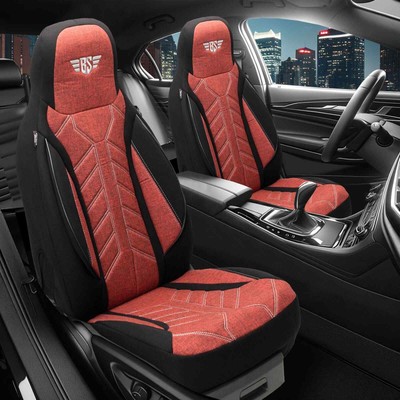 Pilot Sitzbezüge passend für Ford S-Max 1 (Schwarz-Rot) | Vordersitze HERM202