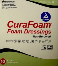 Foam Dressing Non-Bordered 4"x 4.25" 10 Ct. CuraFoam # 3012