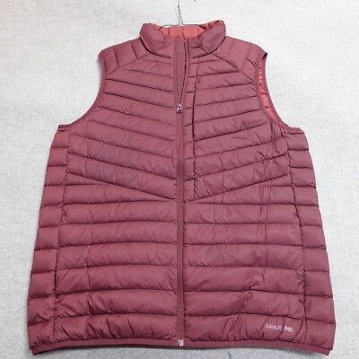 Land's End Vest Large Tall Red Zip Front Down Filled - Main Image