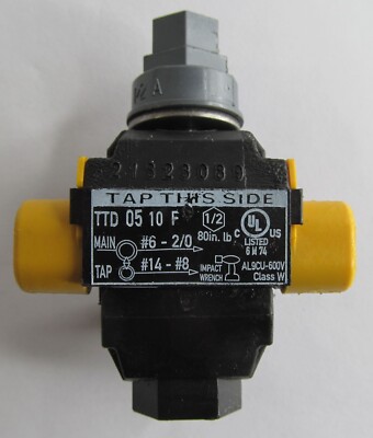 SICAME TTD 05 10 F  INSULATION PIERCING CONNECTOR TTD0510XFT YELLOW 6AWG-2/0