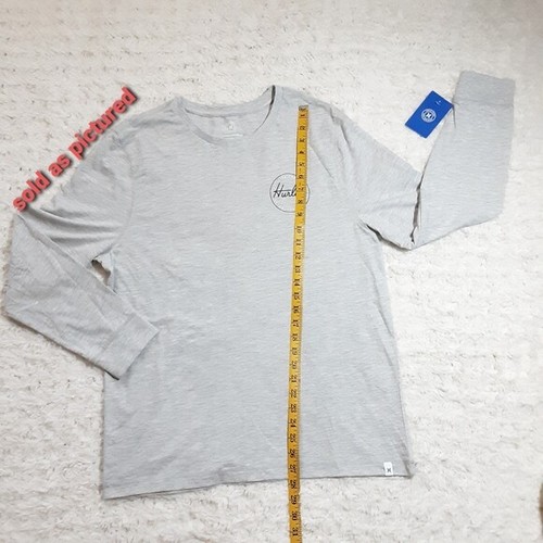 NWT Hurley Men's Long Sleeve Graphic Tee Front Back Logo Gray T-Shirt, Medium - 第 5/6 張圖片