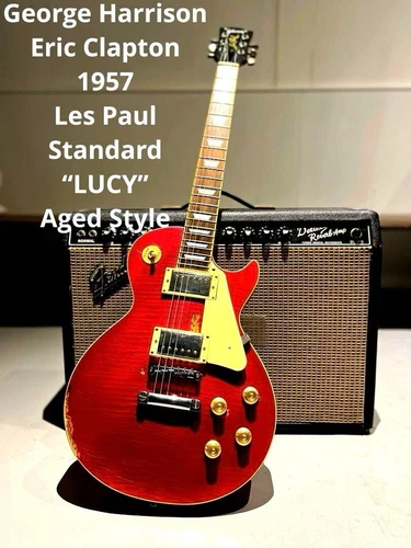 Vintage MIJ LP Style Guitar Aged Red Finish Relic Inspired Custom From JAPAN