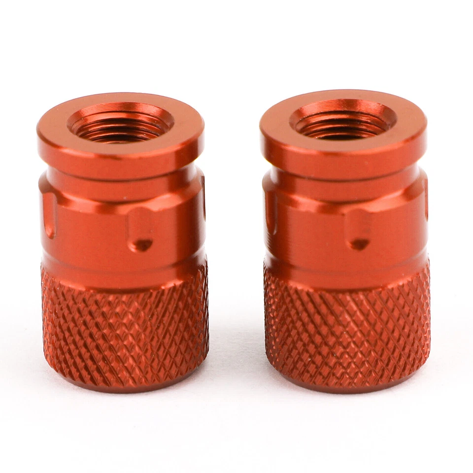 Alumnum Orane Anti-Thief Tire Valve Stem Cap For Motorcycle Car Truck Bike SL E6 - Image 2 of 4