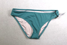 SHADE  SHORE Women's Swimsuit Bottom Green Ribbed Medium Coverage Hipster Sz L