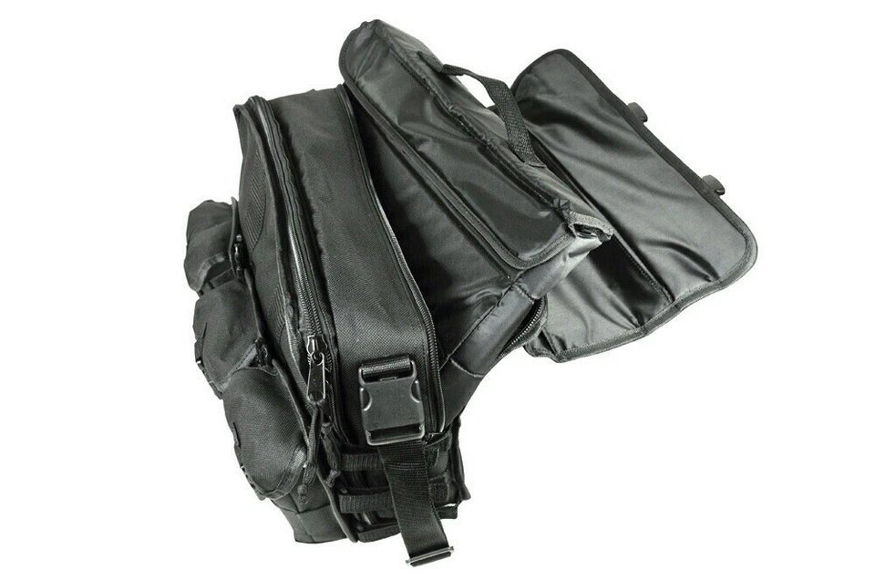 Maletín táctico de campo para computadora portátil MOLLE bolso de hombro resistente - negro Foto 3 de 4