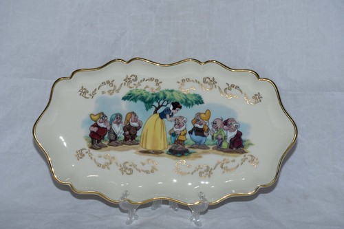 Lenox Disney Schneewittchen & sieben Zwerge’s Bonboniere mit 24 Karat Goldrand 1997