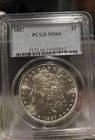 ~1887~P~MORGAN SILVER DOLLAR~UNCIRCULATED~PCGS~MS64~BEAUTIFUL COIN!~