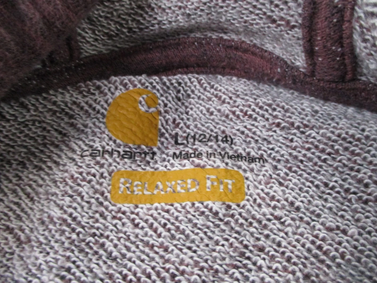 VETEMENTS Carhartt Felpa con Cappuccio Donna L Rosso Relaxed Abbigliamento da Lavoro Outdoor Logo Adulto