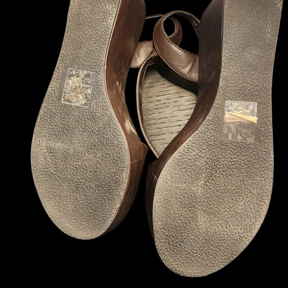 Sandalias Charlotte Russe Plataforma Talla 8 Cuero Grueso Y2K Chocolate Boho Western Foto 4 de 4