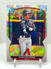 2023 Bowman Chrome 1st Christian Cerda Atomic Refractor SP Cracked Ice ROOKIE C3