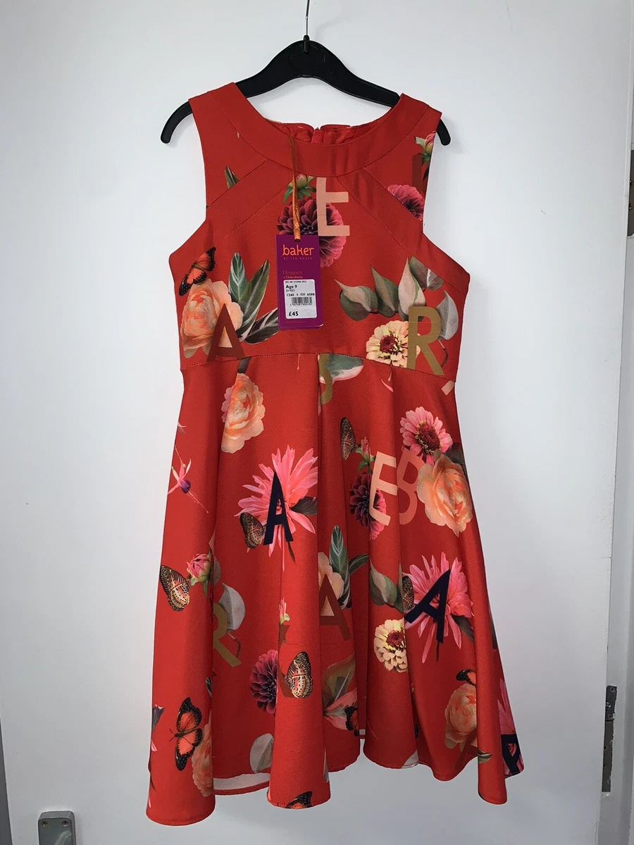 Ted Baker Age 9 BNWT Dress Red Alphabet Print eBay