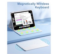 Keyboard Case for iPad Pro 11 Inch M4 2024 Magnetic Detachable White