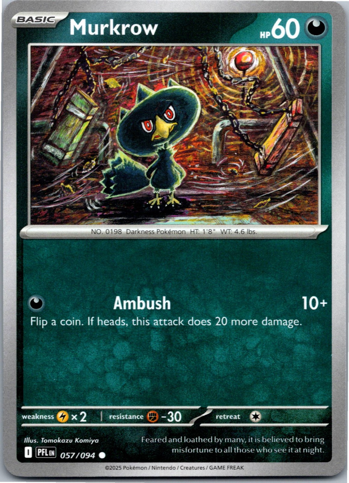 Murkrow Common ME02: Phantasmal Flames 057/094 NM