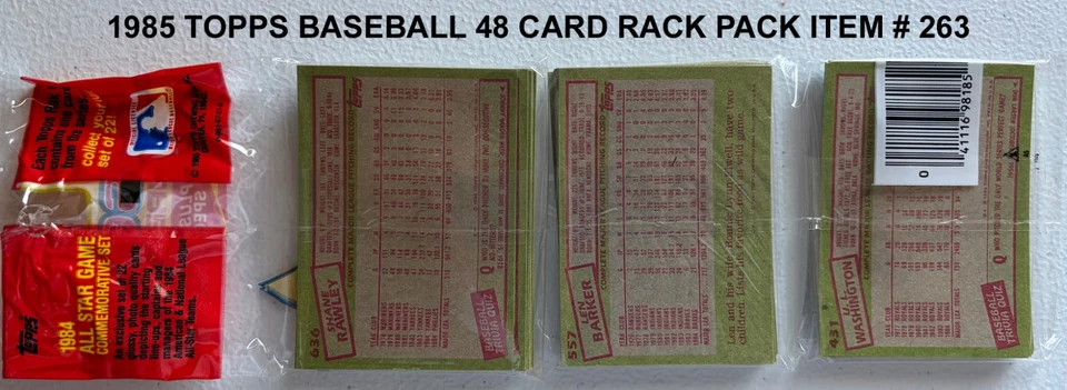 1985 TOPPS BASEBALL RACK PACK 48 + 1 A/S CARD FACTORY SEALED ITEM 263 - Image 2 of 2