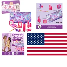 12-Piece Toddler Girls Makeup Kit - Eco-Friendly Pretend Play Fun for 2+