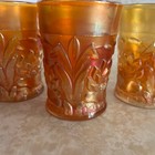 VINTAGE FENTON CARNIVAL GLASS TUMBLER CATTAILS AND WATER LILIES Lot Of 3 (16MEC) — photo 6