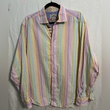 Robert Graham Arabesque Spanish Tile Flip Cuff Button Down Shirt Mens Size XL