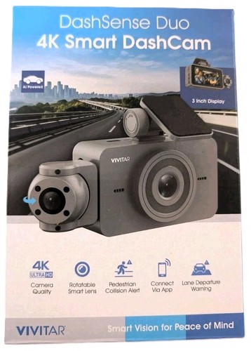 DASHSENSE DUO - 4K SMART DASHCAM - NEW COMPLETE BOX WITH ALL WIRING AND ADAPTOR - Picture 1 of 7