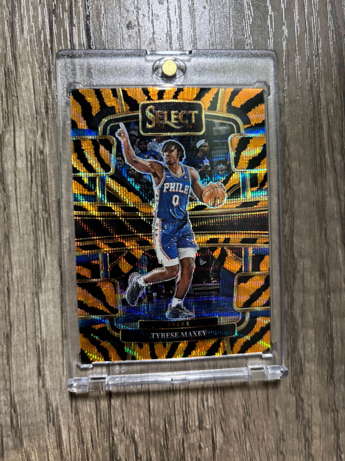 2023-24 Panini Select - Concourse Tyrese Maxey #44 Tiger Stripes Prizm