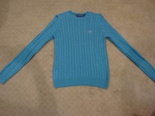 EUC Vineyard Vines L/S Crew Neck Cashmere Blend Blue Sweater Youth Large 16 