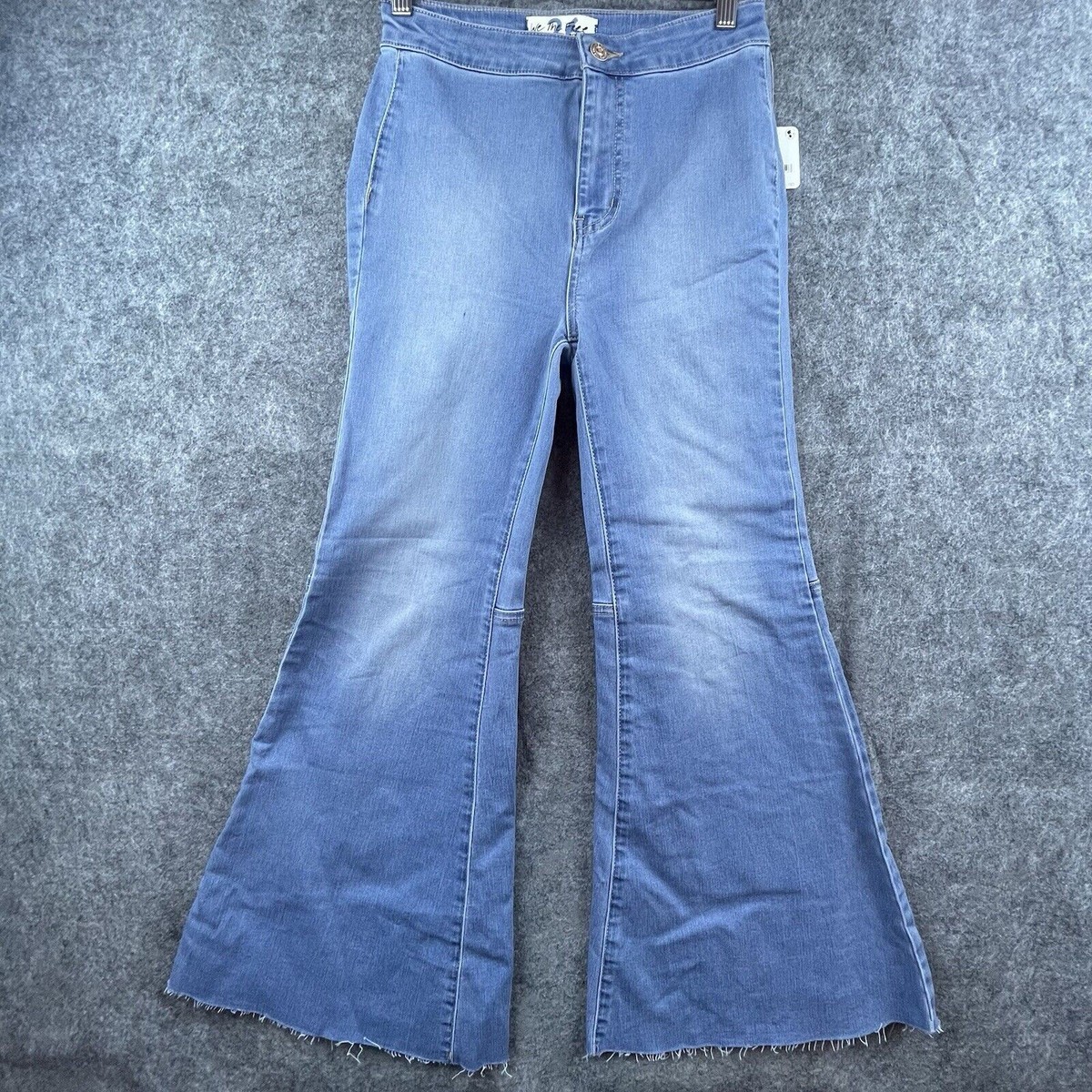 We The Free People Jeans Womens 26 Blue Super Flare Raw Fray Retro Bell  Bottom