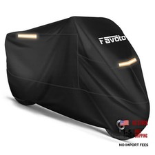 Motorcycle Cover Waterproof Outdoor All Season Weather Sun Rain 96.5" Black