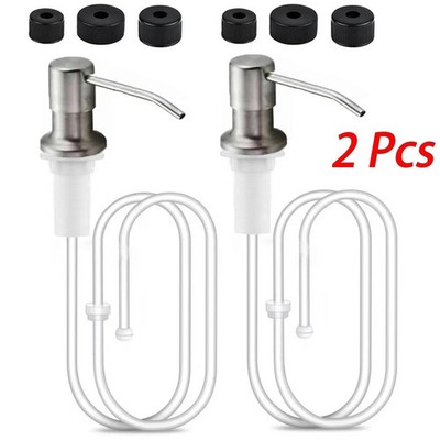 1/2 Pcs 360° Stainless Steel Kitchen Sink Liquid Soap Dispenser Pump Bottle Tube