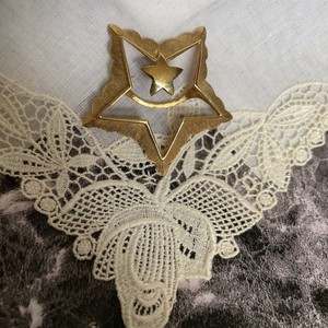 Vintage Gold Tone Star Torino Scarf Slide Jewelry T-40