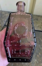 Vintage 1971 Wheaton RIP Coffin Shaped Purple Glass Poison Bottle