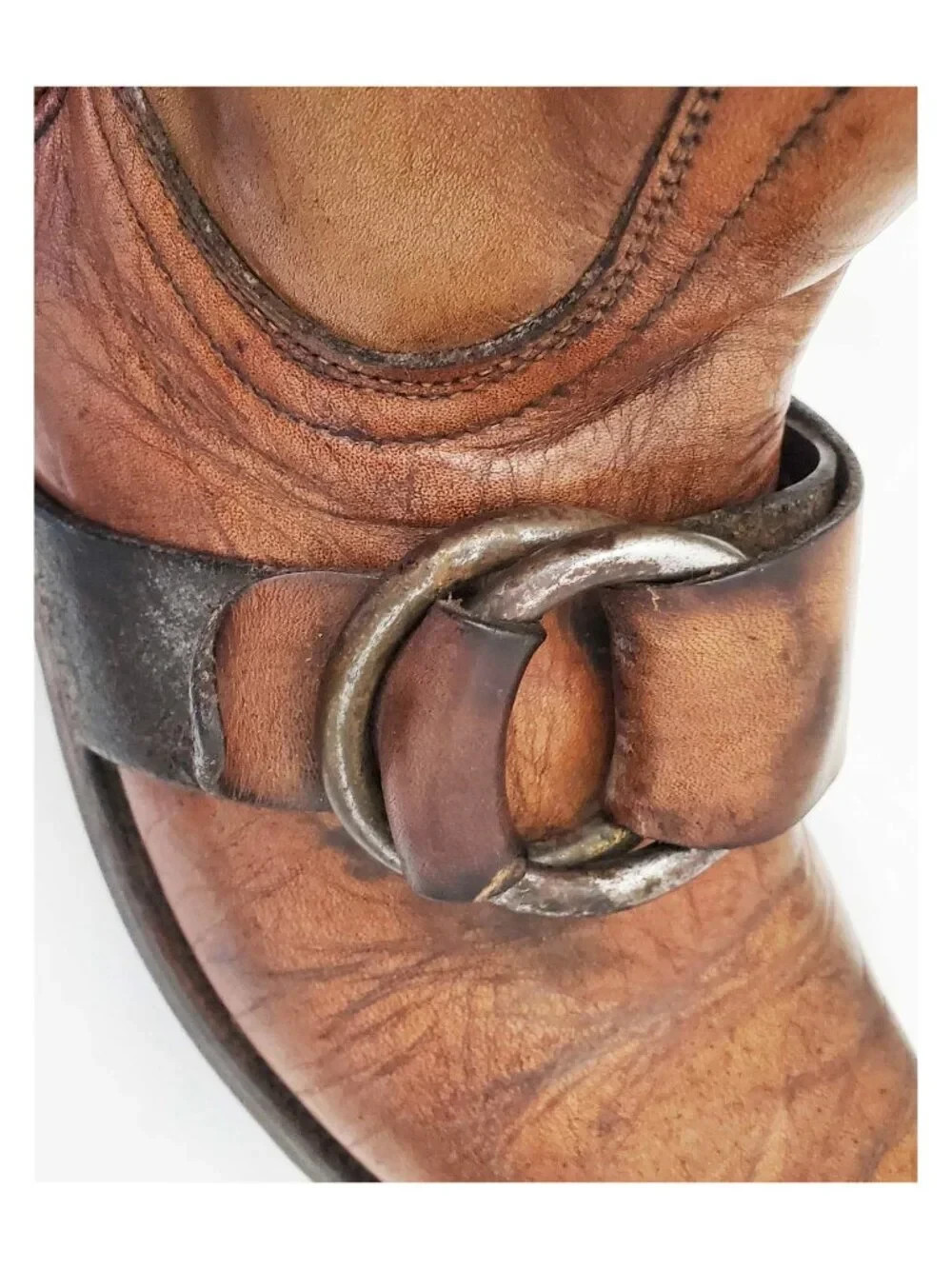 Super Rare Style Vintage FRYE 60's/70's Black Label Engineer Boots Square Toe 12 image 6