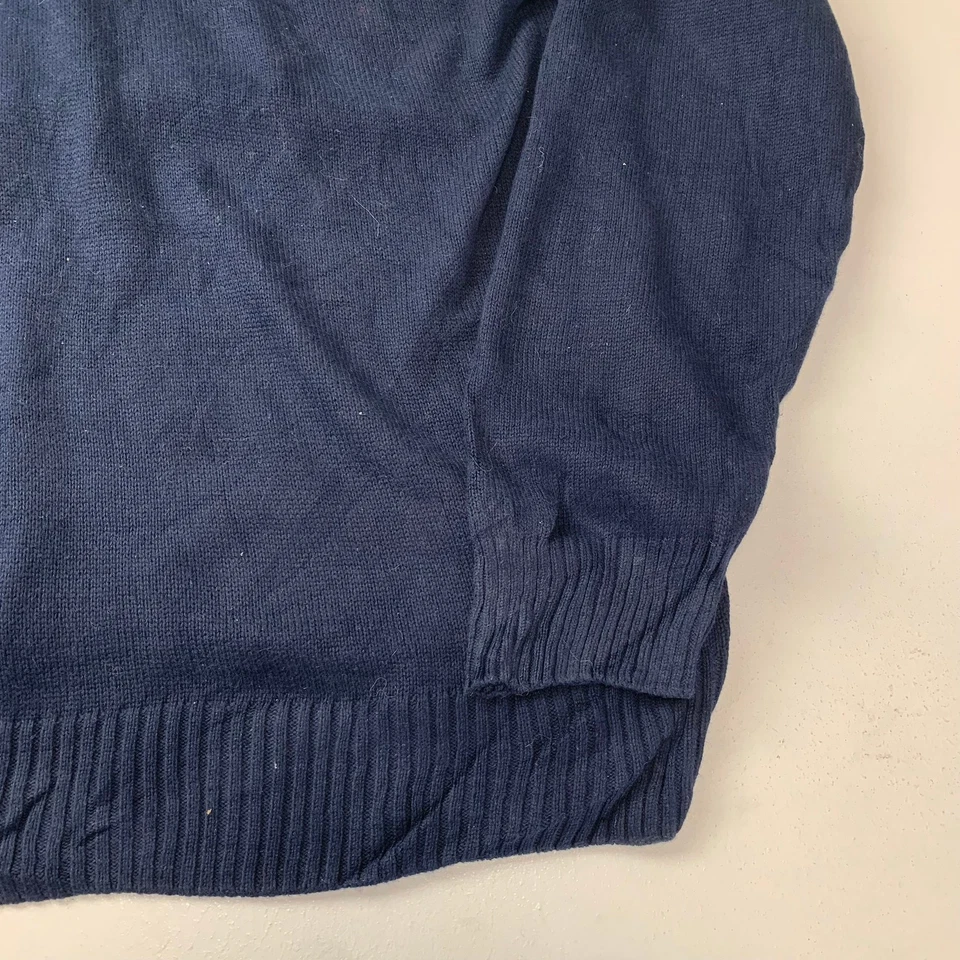 Weatherproof Vintage Fair Isle Knit Jumper Half Zip Navy Mens XXL - Image 2 of 4