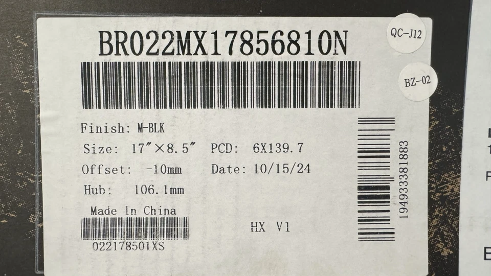 (Juego 4) Ruedas Rhino Bahari Negro Mate Color 17 x 8.5 (BR022MX17856810N)  Foto 3 de 4