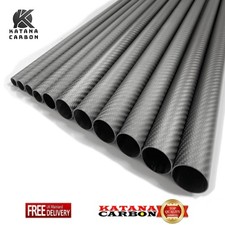 Image of 3K Carbon Fibre Tube Matte Twill Roll Wrapped OD 8–72mm 800/1000mm UK