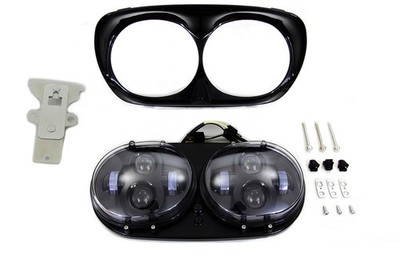 Black Dual LED Headlamp Unit for Harley-Davidson