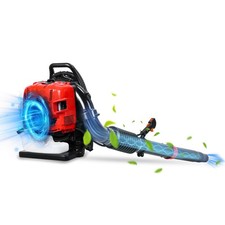 Gas Backpack Blower 75.6CC 4 Stroke 900CFM 210MPH Ergonomic 70.9x17.7in