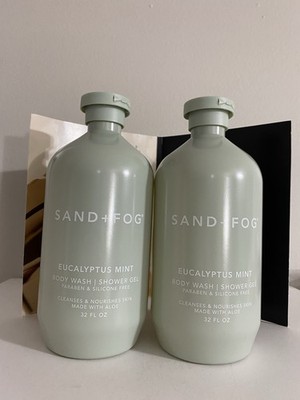 2x Sand + Fog Eucalyptus Mint Body Wash Shower Gel, 2x 32 OZ Jumbo Size