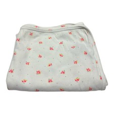 Carters Hot Pink Floral White Baby Receiving Blanket Cotton