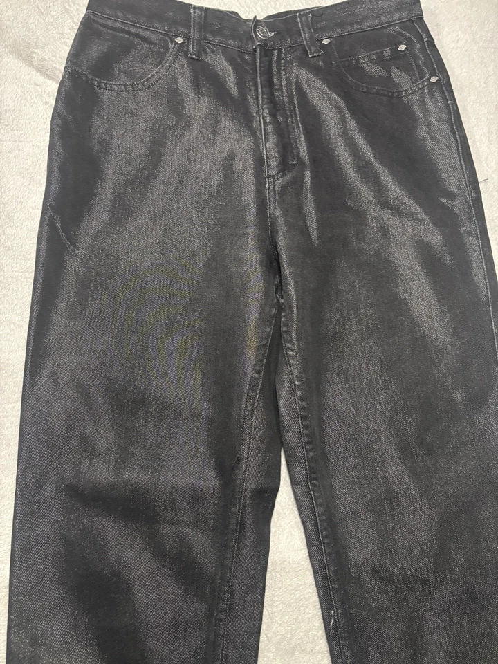 Pantalones para mujer Harley Davidson Motorcycles - talla 8, negros con aspecto brillante Foto 2 de 4