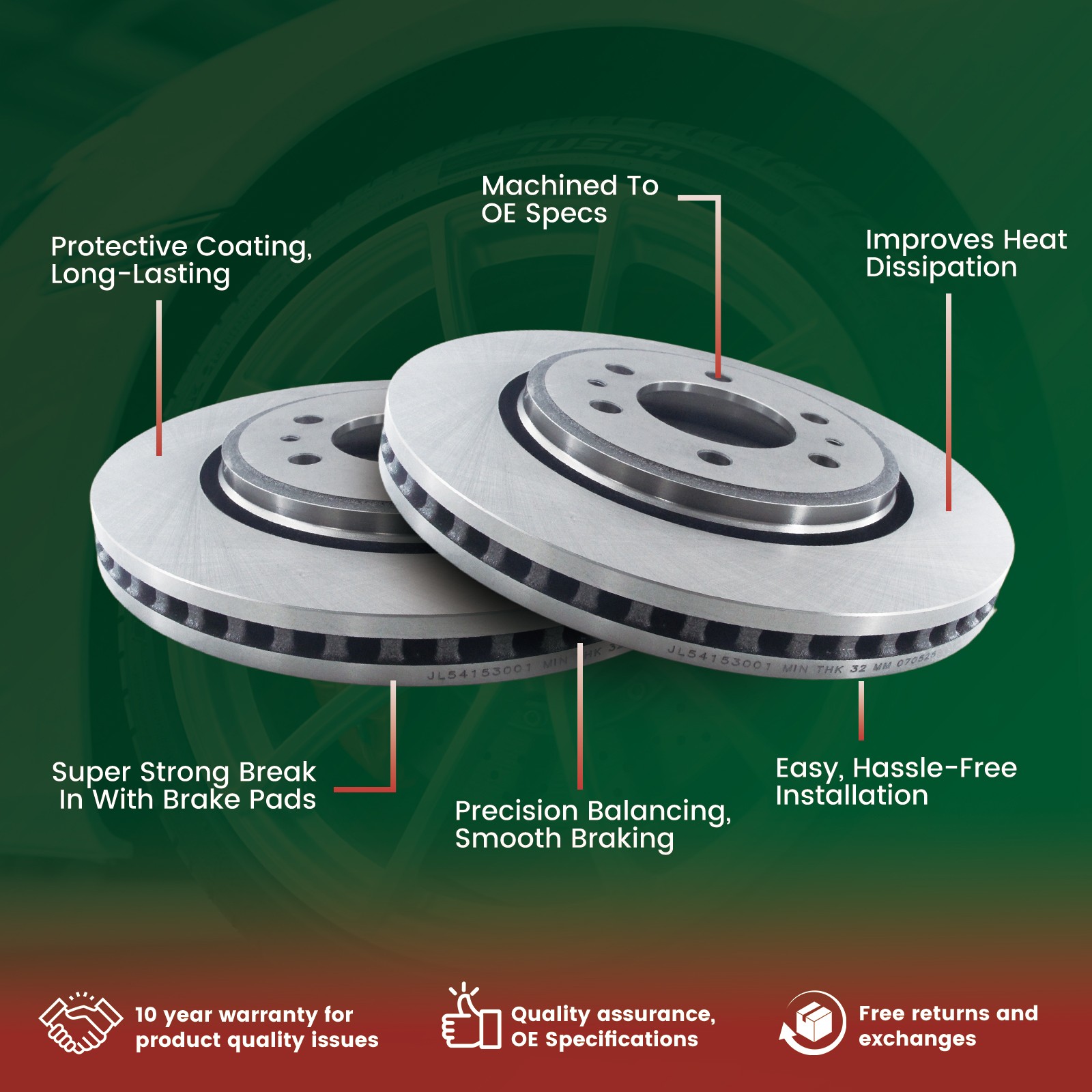 Complete Brake Kit Rotors & Ceramic Pads for 2006-2009 Chevy Impala Monte Carlo