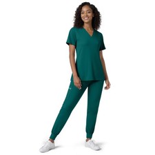 Scrubs for Women V-Neck Set, Thickened 4-Way Stretch Scrub Top Jogger Pants ...