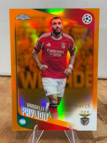 2025-26 Topps Chrome UCC Vangelis Pavlidis Orange Refractor Benfica /25