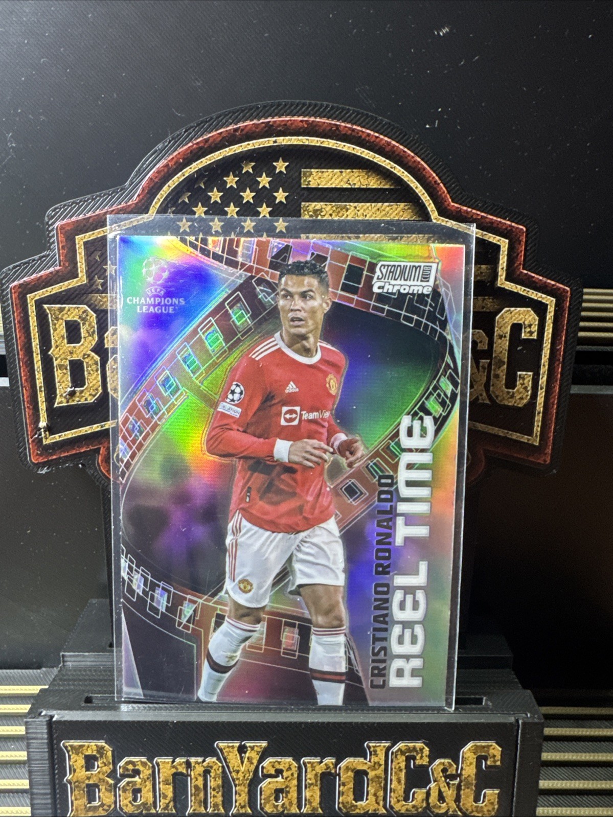 Topps 2021-22 Stadium Club Chrome UCL Reel Time Cristiano Ronaldo #RT-CR Man U