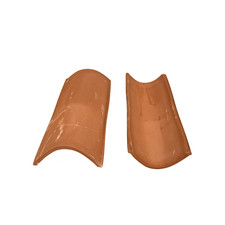Terracotta Clay Roof Tiles | Two-Piece Spanish Barrel Tile - Sandbaggy