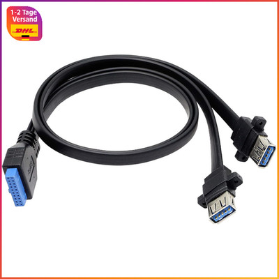 USB 3.0 Frontplattenkabel 19/20-polig auf Buchse 50 cm Splitter-Adapter